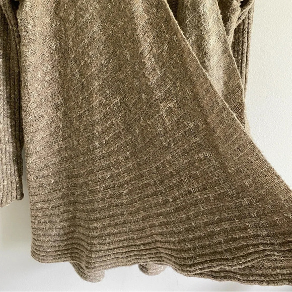 FREE  People Speckled Oversized Open Cardigan Sweater Taupe Size L - Picture 5 of 12